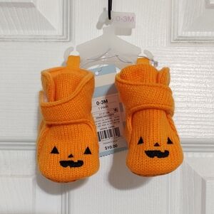 Cat & Jack Orange Baby Booties